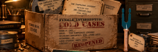Cold Cases evidence box for *The Fantastic Journey* beside film reels, scripts, a Bermuda Triangle map and Varian’s sonic energizer.