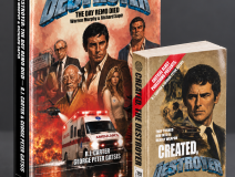 Five editions of The Destroyer graphic novel, ranging from the Prestige Hardcover to the pocketbook-sized homage edition.