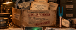 Cold Cases evidence box for *The Fantastic Journey* beside film reels, scripts, a Bermuda Triangle map and Varian’s sonic energizer.